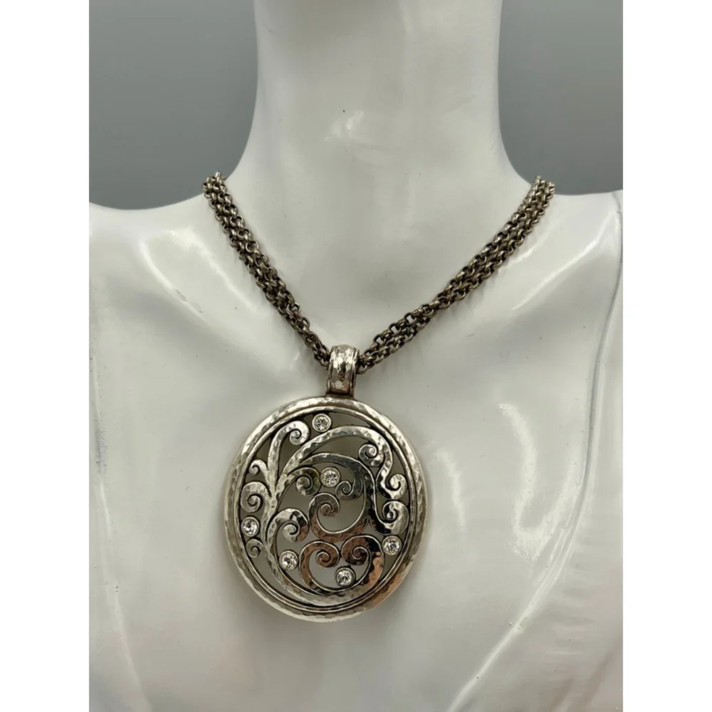 Brighton Silver Contempo Necklace with Crystal Accents 2039
